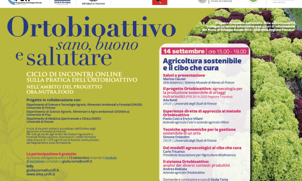 Agricoltura sostenibile e il cibo che cura - Seminario online